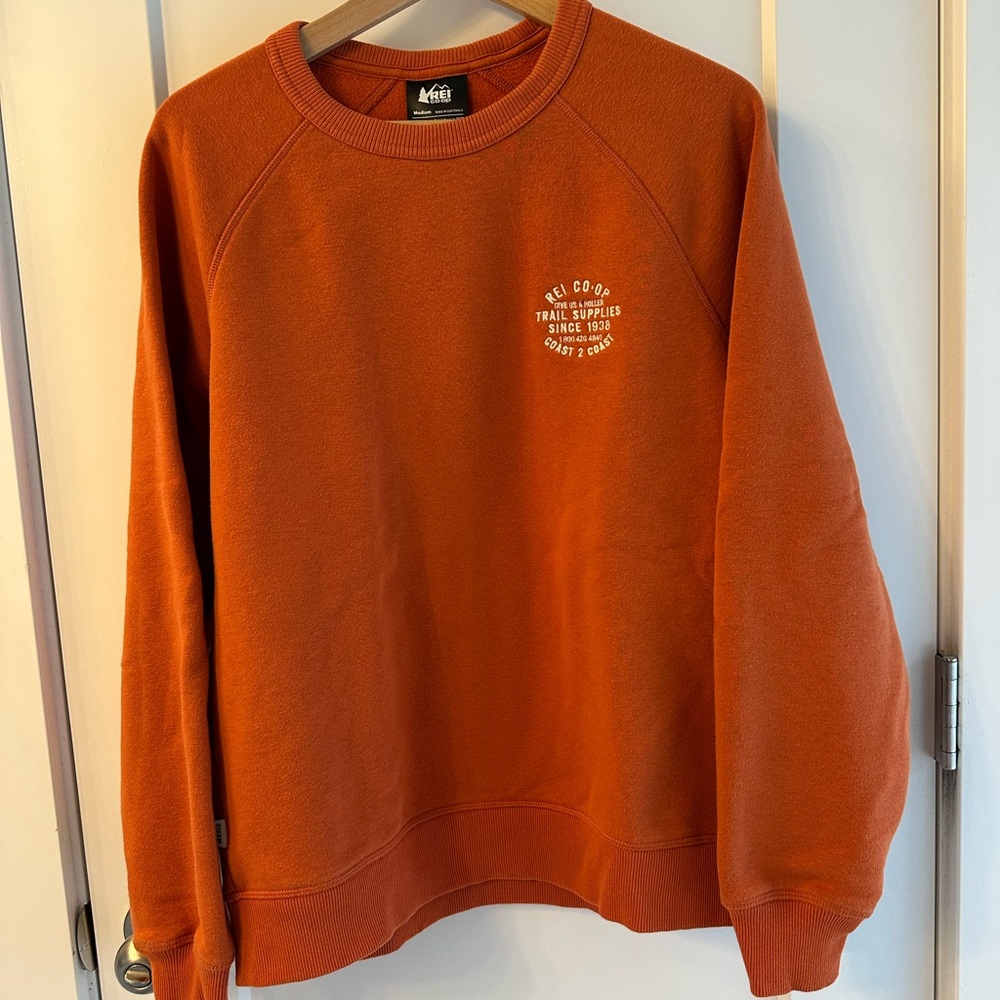 REI Men's Orange Crewneck Sweater